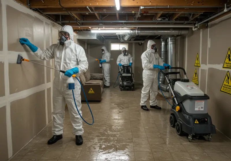 Basement Moisture Removal and Structural Drying process in Hopewell, NJ